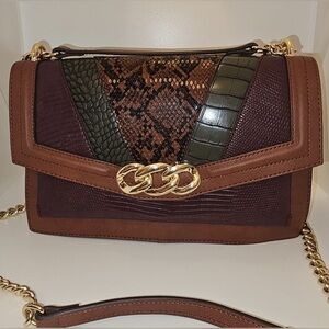 INC snake embossed Multicolor Shoulder Bag NEW